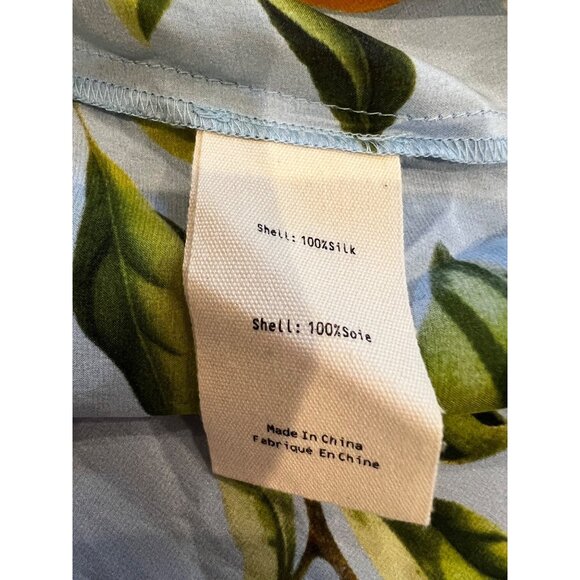 L'AGENCE Tyler Silk Printed Long Sleeve Blouse shirt size XL - Picture 9 of 10